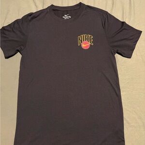 Nike Men's Black Tee with Red Logo